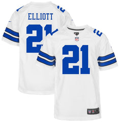 Ezekiel Elliott Dallas Cowboys Youth Game Jersey - White 2019