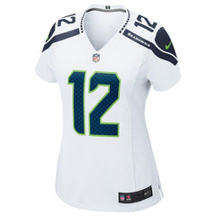 Fan 12 Seattle Seahawks Women's Game Jersey - White 2019