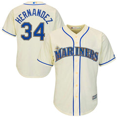 Felix Hernandez Seattle Mariners Majestic Cool Base Player Jersey - Cream 2019
