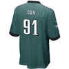 Image of Fletcher Cox Philadelphia Eagles Youth Team Color Game Jersey - Midnight Green 2019