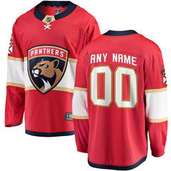 Florida Panthers Youth Home Breakaway Custom Jersey - Red 2019
