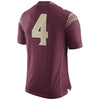 Image of Florida State Seminoles No. 4 Limited Football Jersey - Garnet 2019