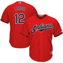 Francisco Lindor Cleveland Indians Majestic Alternate 2019 Cool Base Player Jersey – Scarlet 2019