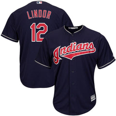 Francisco Lindor Cleveland Indians Majestic Alternate Official Cool Base Replica Player Jersey - Navy 2019