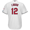 Image of Francisco Lindor Cleveland Indians Majestic Home 2019 All-Star Game Patch Cool Base Player Jersey – White 2019