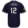 Image of Francisco Lindor Cleveland Indians Majestic Spring Training Cool Base Player Jersey - Navy 2019