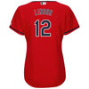 Image of Francisco Lindor Cleveland Indians Majestic Women's Alternate 2019 Cool Base Player Jersey – Scarlet 2019