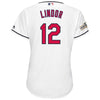 Image of Francisco Lindor Cleveland Indians Majestic Women's Postseason Cool Base Player Jersey – White 2019
