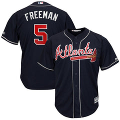 Freddie Freeman Atlanta Braves Majestic 2019 Alternate Official Cool Base Player Jersey - Navy 2019