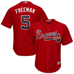 Freddie Freeman Atlanta Braves Majestic 2019 Alternate Official Cool Base Player Jersey - Scarlet 2019