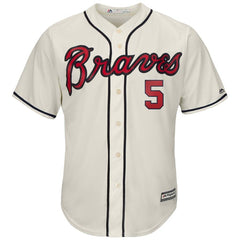 Freddie Freeman Atlanta Braves Majestic Official Cool Base Player Jersey – Cream 2019