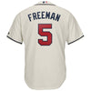 Image of Freddie Freeman Atlanta Braves Majestic Official Cool Base Player Jersey – Cream 2019