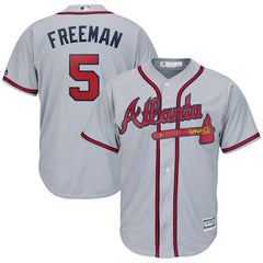 Freddie Freeman Atlanta Braves Majestic Official Cool Base Player Jersey – Gray 2019