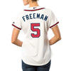 Image of Freddie Freeman Atlanta Braves Majestic Women's Cool Base Player Jersey - White 2019