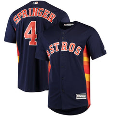 George Springer Houston Astros Majestic Official Cool Base Player Jersey - Navy 2019