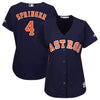 Image of George Springer Houston Astros Majestic Women's Team Cool Base Player Jersey – Navy 2019