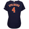 Image of George Springer Houston Astros Majestic Women's Team Cool Base Player Jersey – Navy 2019