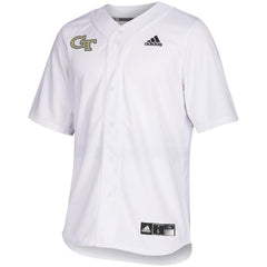 Georgia Tech Yellow Jackets  Full Button Baseball Jersey - White 2019