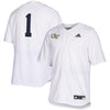 Image of Georgia Tech Yellow Jackets  Full Button Baseball Jersey - White 2019