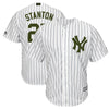 Image of Giancarlo Stanton New York Yankees Majestic Memorial Day Cool Base Player Jersey - White 2019