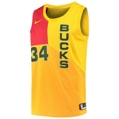 Giannis Antetokounmpo Milwaukee Bucks City Edition Swingman Jersey – Yellow 2019