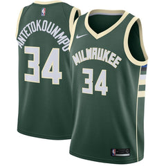 Giannis Antetokounmpo Milwaukee Bucks Swingman Jersey Green - Icon Edition 2019