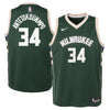 Image of Giannis Antetokounmpo Milwaukee Bucks Youth Swingman Jersey Green - Icon Edition 2019