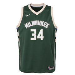 Giannis Antetokounmpo Milwaukee Bucks Youth Swingman Jersey Green - Icon Edition 2019
