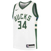 Image of Giannis Antetokounmpo Milwaukee Bucks Youth Swingman Jersey - White 2019