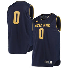 #0 Notre Dame Fighting Irish Under Armour Replica Basketball Jerseys - Navy/Gold 2019