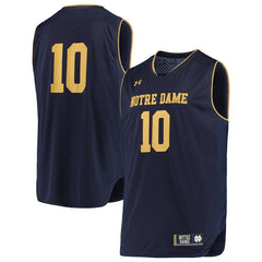 #10 Notre Dame Fighting Irish Under Armour Replica Basketball Jerseys - Navy/Gold 2019