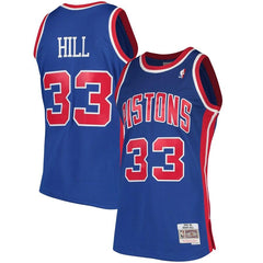 Grant Hill Detroit Pistons Mitchell &amp; Ness 1995-96 Hardwood Classics Swingman Jersey - Blue 2019