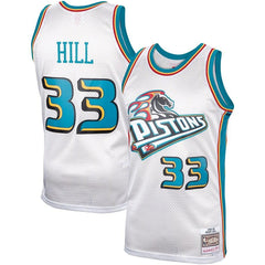 Grant Hill Detroit Pistons Mitchell &amp; Ness Hardwood Classics Platinum Swingman Jersey 2019