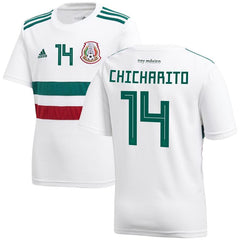 Chicharito Mexico National Team Youth Away Replica Player Jersey – White/Green 2019