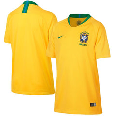 Brazil National Team Youth Home Replica Stadium Blank Jersey – Gold/Green 2019