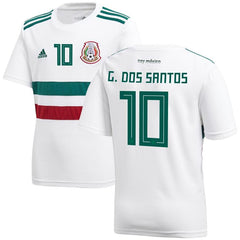 Giovani dos Santos Mexico National Team Youth Away Replica Player Jersey – White/Green 2019