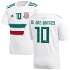 Image of Giovani dos Santos Mexico National Team Youth Away Replica Player Jersey – White/Green 2019