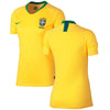 Image of Brazil National Team Women's Home Replica Stadium Blank Jersey – Gold/Green 2019