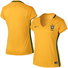 Brazil Women's Home Performance Stadium Jersey - Yellow/Green 2019