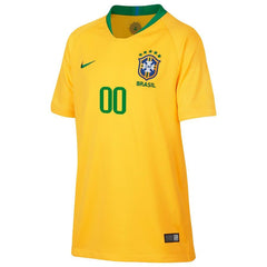 Brazil National Team Youth Home Replica Stadium Custom Jersey – Gold/Green 2019