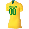 Image of Brazil National Team Women's Home Replica Stadium Custom Jersey – Gold/Green 2019