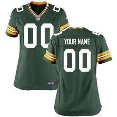 Green Bay Packers Women's Custom Game Jersey - Green 2019