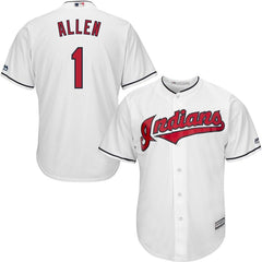 Greg Allen Cleveland Indians Majestic Home Official Cool Base Player Jersey - White 2019