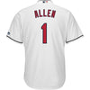 Image of Greg Allen Cleveland Indians Majestic Home Official Cool Base Player Jersey - White 2019