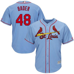 Harrison Bader St. Louis Cardinals Majestic Alternate Official Cool Base Jersey - Light Blue 2019