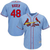 Image of Harrison Bader St. Louis Cardinals Majestic Alternate Official Cool Base Jersey - Light Blue 2019