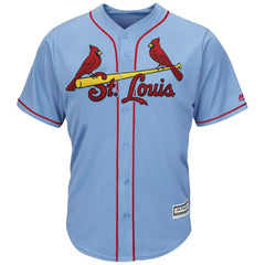 Harrison Bader St. Louis Cardinals Majestic Alternate Official Cool Base Jersey - Light Blue 2019