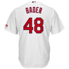 Image of Harrison Bader St. Louis Cardinals Majestic Home Official Cool Base Jersey - White 2019