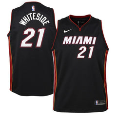 Hassan Whiteside Miami Heat Youth Swingman Jersey Black - Icon Edition 2019