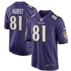 Image of Hayden Hurst Baltimore Ravens Game Jersey – Purple 2019